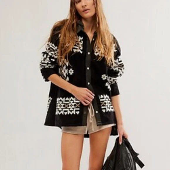 Free People We The Free Cozy Up Embroidered Shirt - Picture 4 of 12